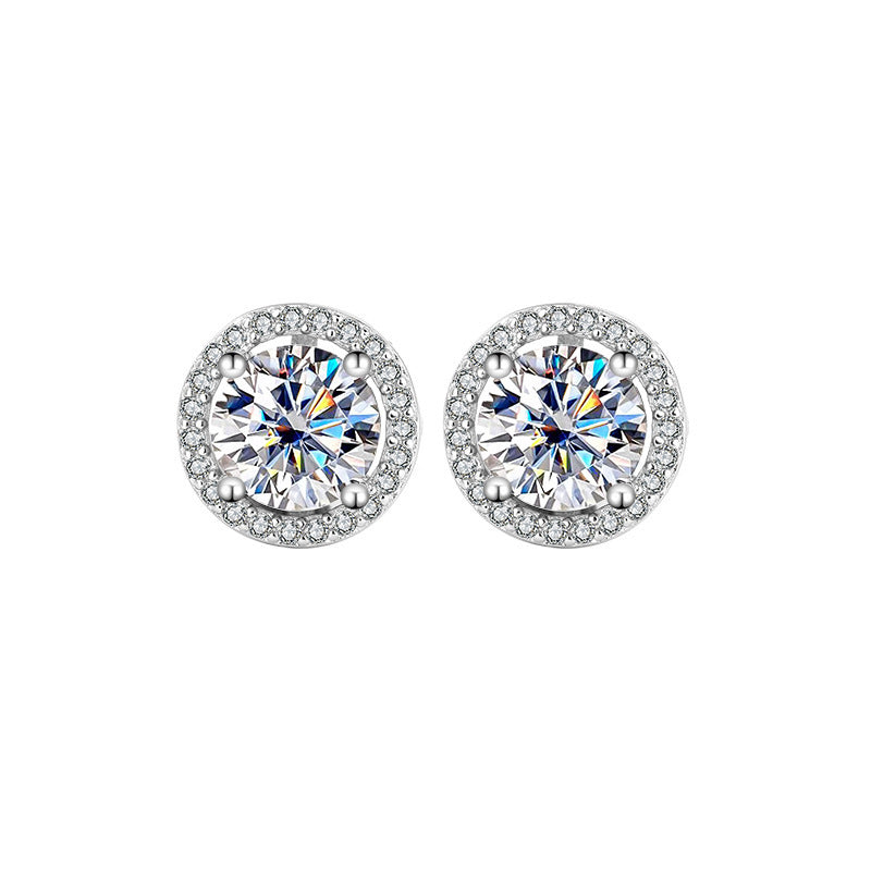 Abigail Moissanite Sterling Silver Stud Earrings