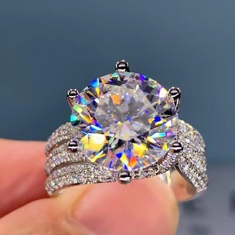 Promise III Moissanite Women's Ring III Love White Gold Plated