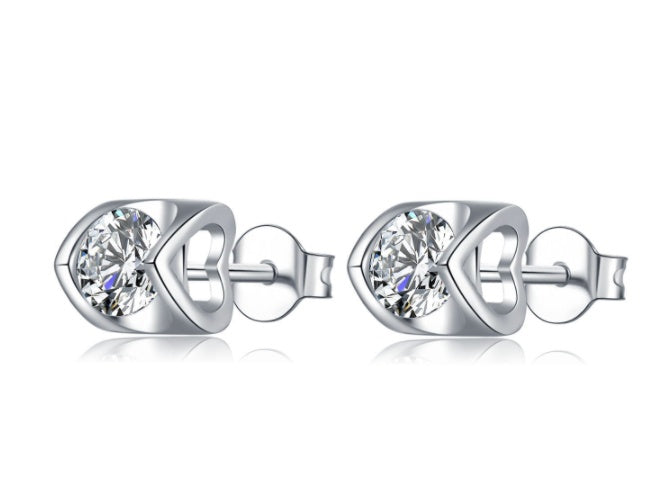 Tiffany Moissanite Stud Necklace And Earring Set