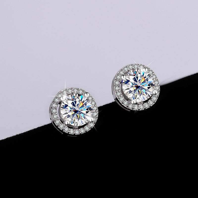 Abigail Moissanite Sterling Silver Stud Earrings