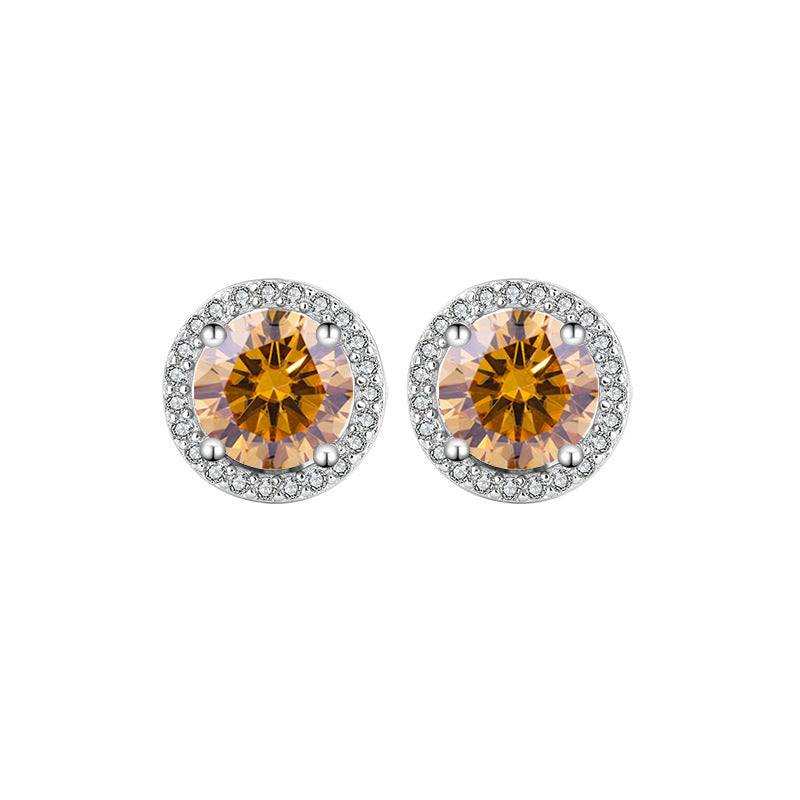 Abigail Moissanite Sterling Silver Stud Earrings