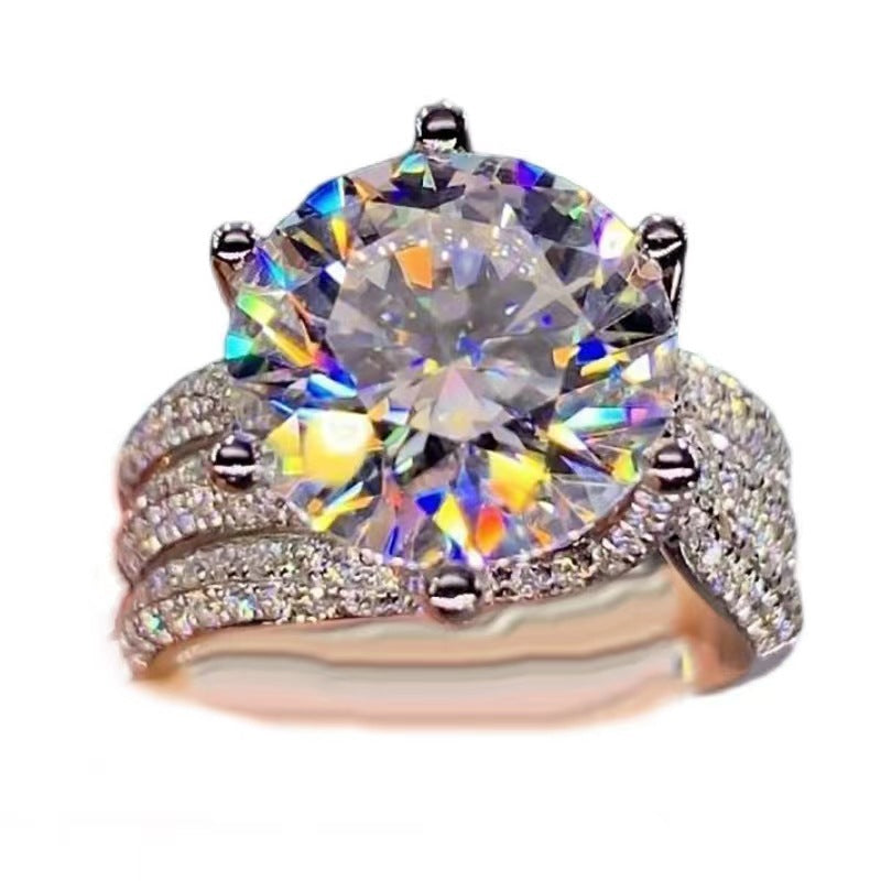 Promise III Moissanite Women's Ring III Love White Gold Plated